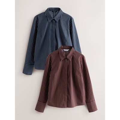 Chemise stretch à manches longues, lot de 2 NEXT