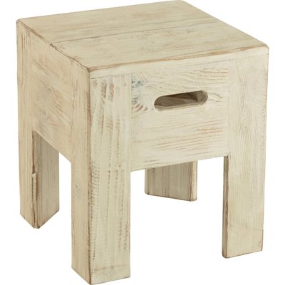Tabouret  en bois de pin style authentique pour salon ou chambre RECOLLECTION