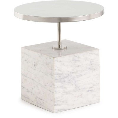 Table d'appoint en marbre rond, Douglas RECOLLECTION