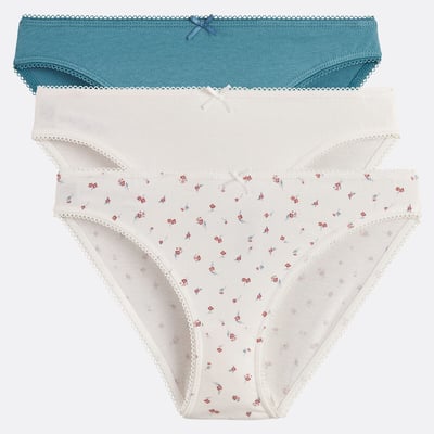 Lot de 3 slips en coton stretch LA REDOUTE COLLECTIONS