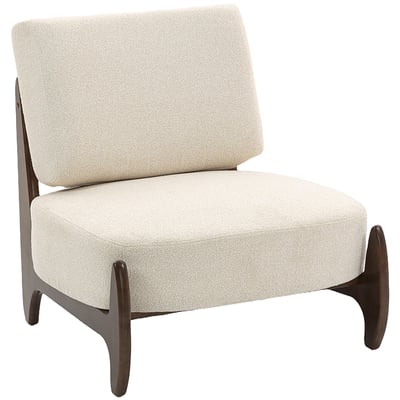 Accent Chair Chenille (100% polyester) Crème HOMCOM