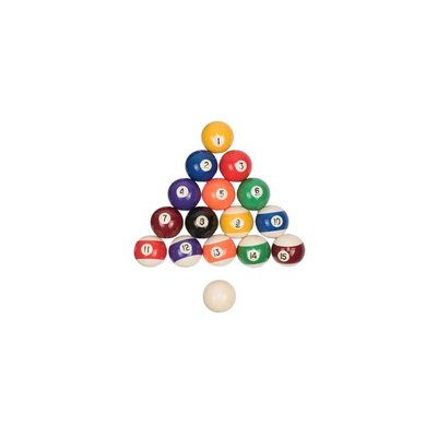 Lot de 16 boules de billard  50.8 mm en résine Pour jeu américain JARDINDECO