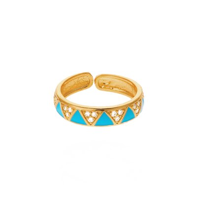 Bague ajustable avec émail coloré et strass YOLANDA HIPANEMA