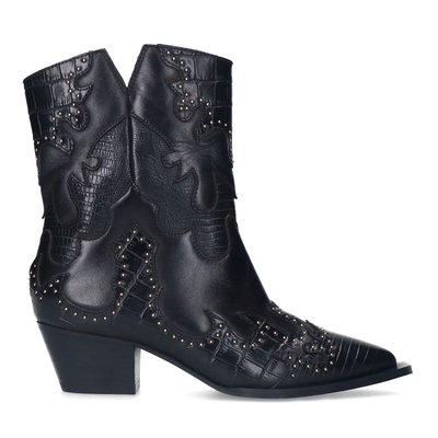Bottines western en cuir ornées de surpiqûres SACHA