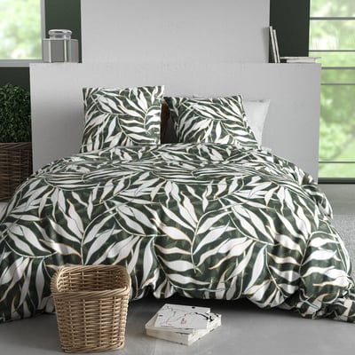 Paure coton imprimée couette et 2 taies, FILVERde ATELIER DU COTON