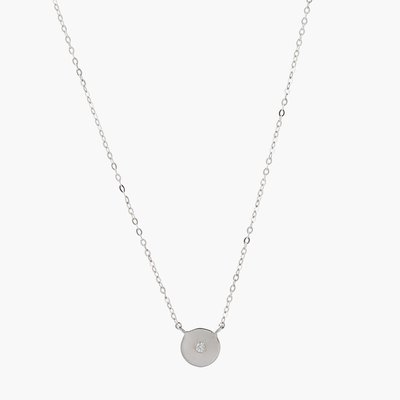 Collier fin argent 925 à médaillon serti d'un diamant 8 mm BALABOOSTE