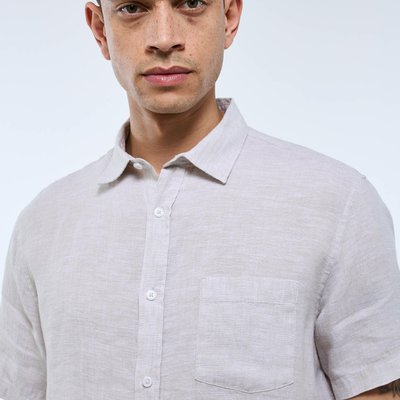 Chemise manches courtes en 100% lin, European Flax MONOPRIX