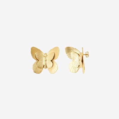 Boucles d'oreilles dorées grand modèle - butterfly CAROLINE NAJMAN