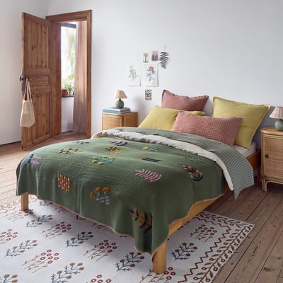 Geborduurde plaid met bloemmotief, Justin LA REDOUTE INTERIEURS