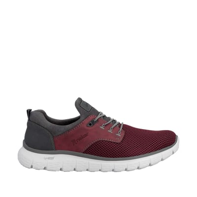 Sneakers bordeaux à talon plat avec une languette d'aisance à l'arrière RIEKER