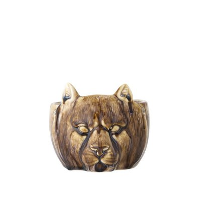 Cache-pot tête animal grès  ABNER BLOOMINGVILLE