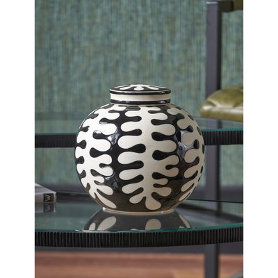 38cm Black & White Coral Ceramic Ginger Jar SO'HOME