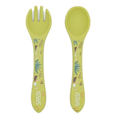 Set fourchette et cuillère en silicone ANIMAUX SASSI