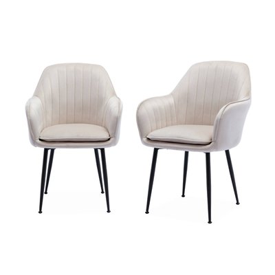 Fauteuil velours et pieds métal (lot de 2) SHELLA SWEEEK