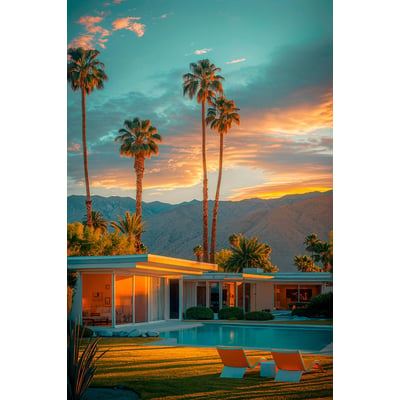 Tableau architecture maison moderne de palm springs HEXOA