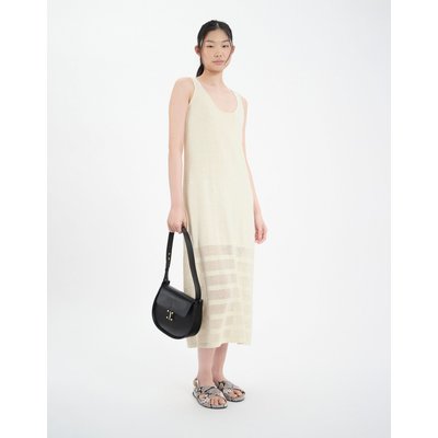 Robe Casilda en lin à rayures noires INES DE LA FRESSANGE PARIS