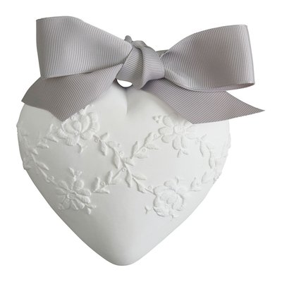 Grand Cœur parfumé brodé - Fleur de Coton MATHILDE M