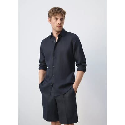 Pantalon regular fit en mélange de lyocell et lin MANGO MAN