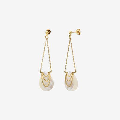 Boucles d'oreilles dorées à l'or fin SOLANGE CAROLINE NAJMAN