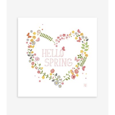 Affiche Cœurs en fleurs HELLO SPRING LILIPINSO