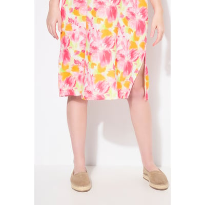Robe-tunique en lin mélangé. Manches courtes ULLA POPKEN