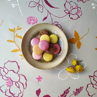 Nappe enduite carrée ou rectangle Camélia FLEUR DE SOLEIL