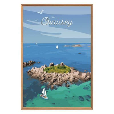 Tableau Mural Illustration Île De Chausey MER CEANOTHE