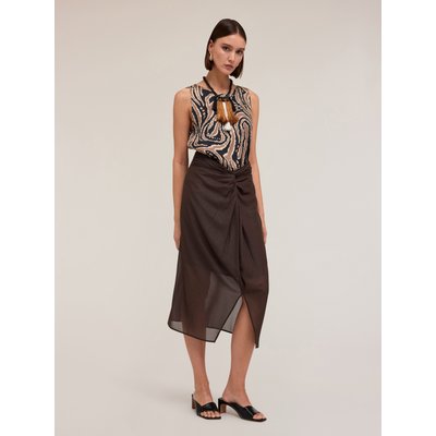 Top en satin fluide imprimé de viscose MOTIVI