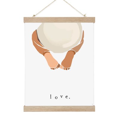 Petit d'homme, affiche +  cadre chêne. 50cm x 70cm COTTON BIRD