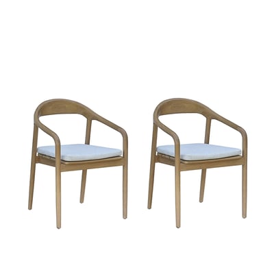 Lot de 2 fauteuils de jardin en teck massif avec coussins  AMBRE BERAH GETAH