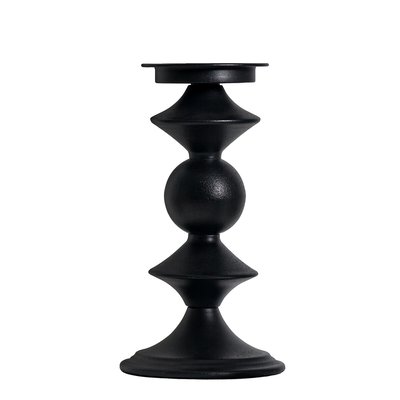 27cm Black Iron Pillar Candle Holder SO'HOME