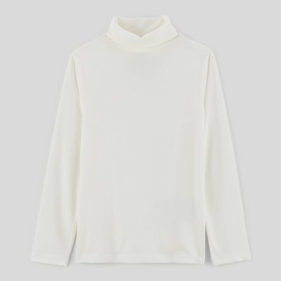 T-shirt manches longues col roulé uni en coton BIO MONOPRIX