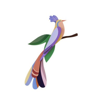 Oiseau de paradis décoratif carton  Paradise Bird Bisa STUDIO ROOF