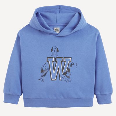 Fleece hoody met tekst en hondenprint LA REDOUTE COLLECTIONS