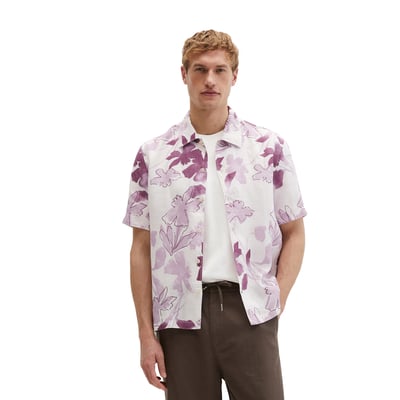 Chemise en lin à manches courtes regular avec imprimé allover MARC O'POLO