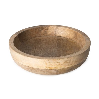 Large Plain Mango Wood Serving Bowl in Natural Finish SO'HOME