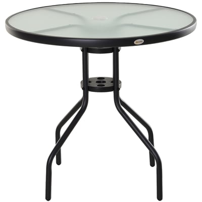 Table de jardin Acier Noir OUTSUNNY