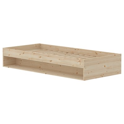 Lit Simple avec rangement en pin massif FLEXA