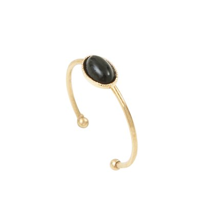 Bague cab ovale onyx CAROLINE NAJMAN
