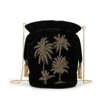 Sac seau velours avec broderies perles APHELIOS WILD