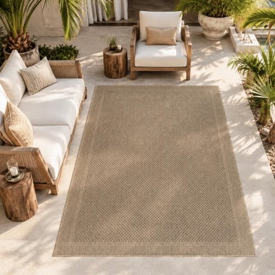Tapis extérieur, motif faux uni, style kilim, LYN13 REZA 5 UN AMOUR DE TAPIS