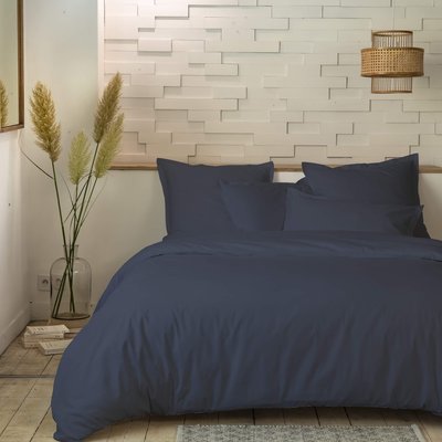 Parure de lit percale unie blanc TERRE DE NUIT