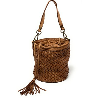 Sac à main sac seau en cuir vintage tressé MISS ADÈLE OH MY BAG