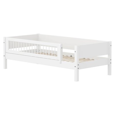 Banquette-lit avec barrière de sécurité effet bois FLEXA