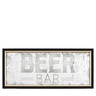 59cm Beer Bar Mirrored Wall Art SO'HOME