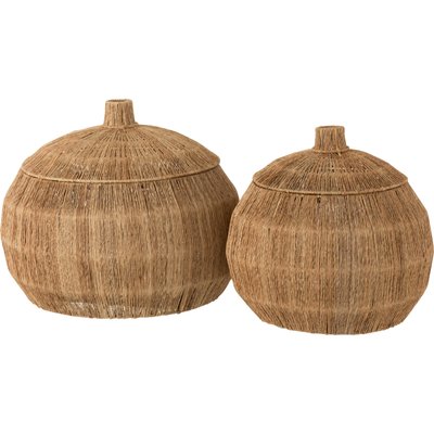 Panier arrondi en jute naturel rangement déco maison RECOLLECTION