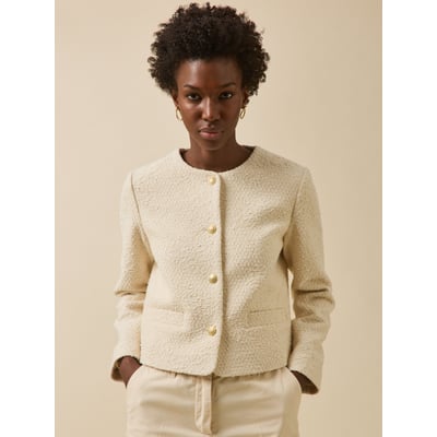 Veste sans col tweed uni CYRILLUS