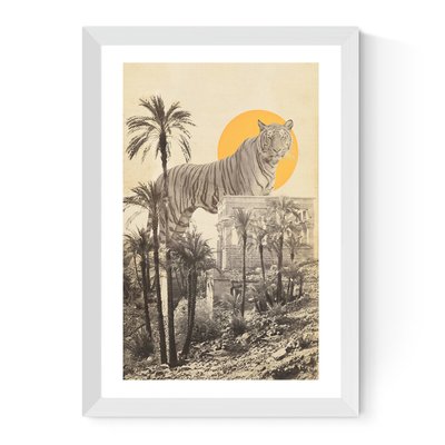 Giant Tiger in Ruins by Florent Bodart Print EAST END PRINTS