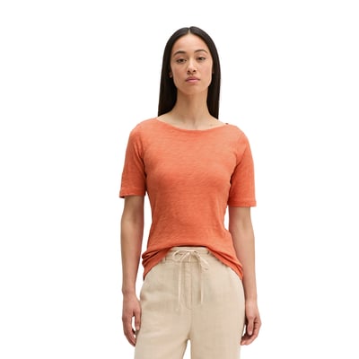 T-shirt en jersey slub regular avec encolure en U MARC O'POLO
