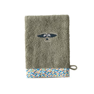 Gant de toilette coton PLAYFUL CARRE BLANC